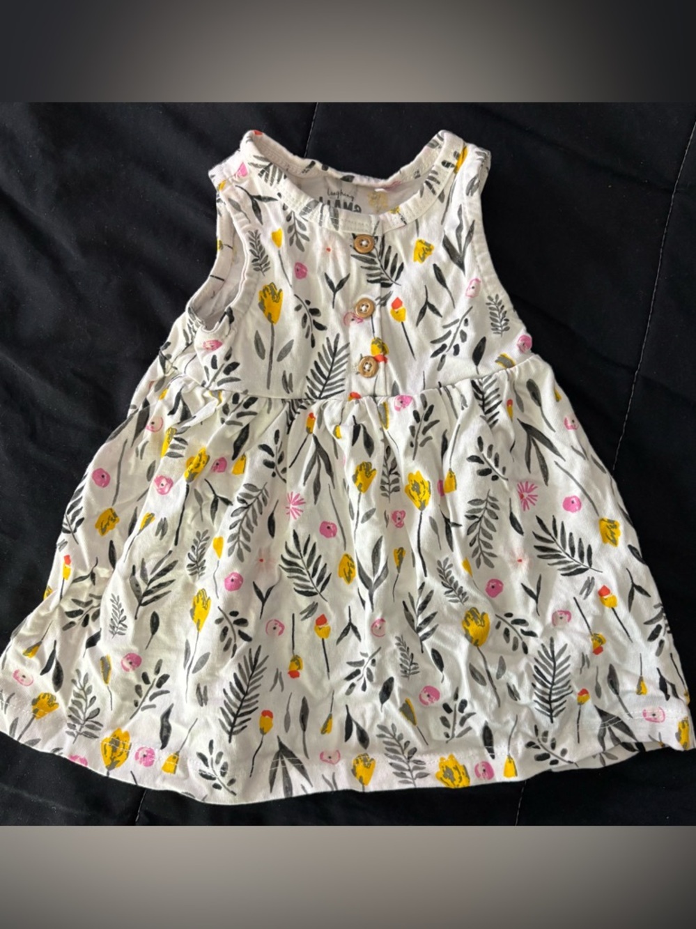 Sleeveless White Floral Print Casual Dress for Girls